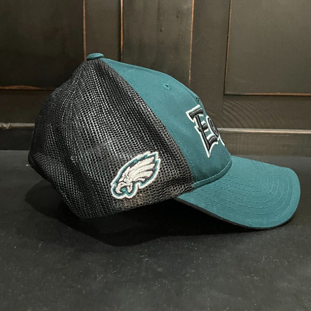 Vintage Y2K Reebok NFL Philadelphia Eagles Script Snapback Green Black Hat - Picture 3 of 10